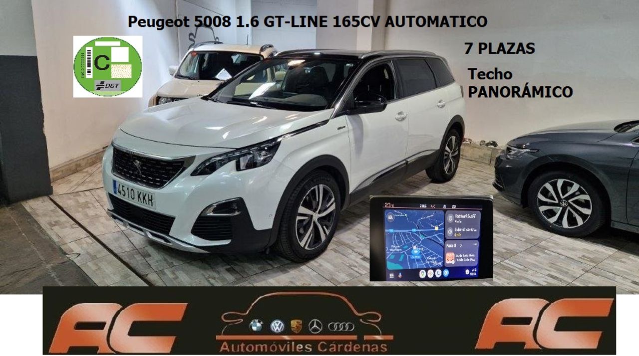Peugeot 5008 1.6 GT-LINE 165CV AUTOMATICO 7 PLAZAS TECHO PANORAMICO CORREDERO-FAROS LED  - Foto 1