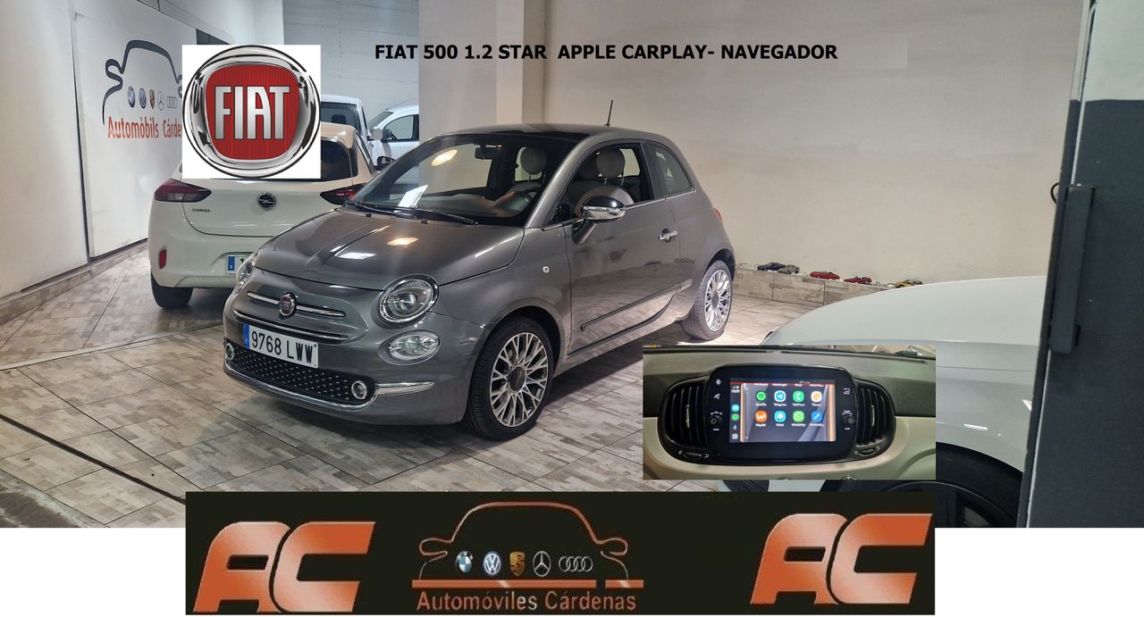 Fiat 500 1.2 STAR APPLE CARPLAY-BLUETOOTH-SENSORES TRASEROS  - Foto 1