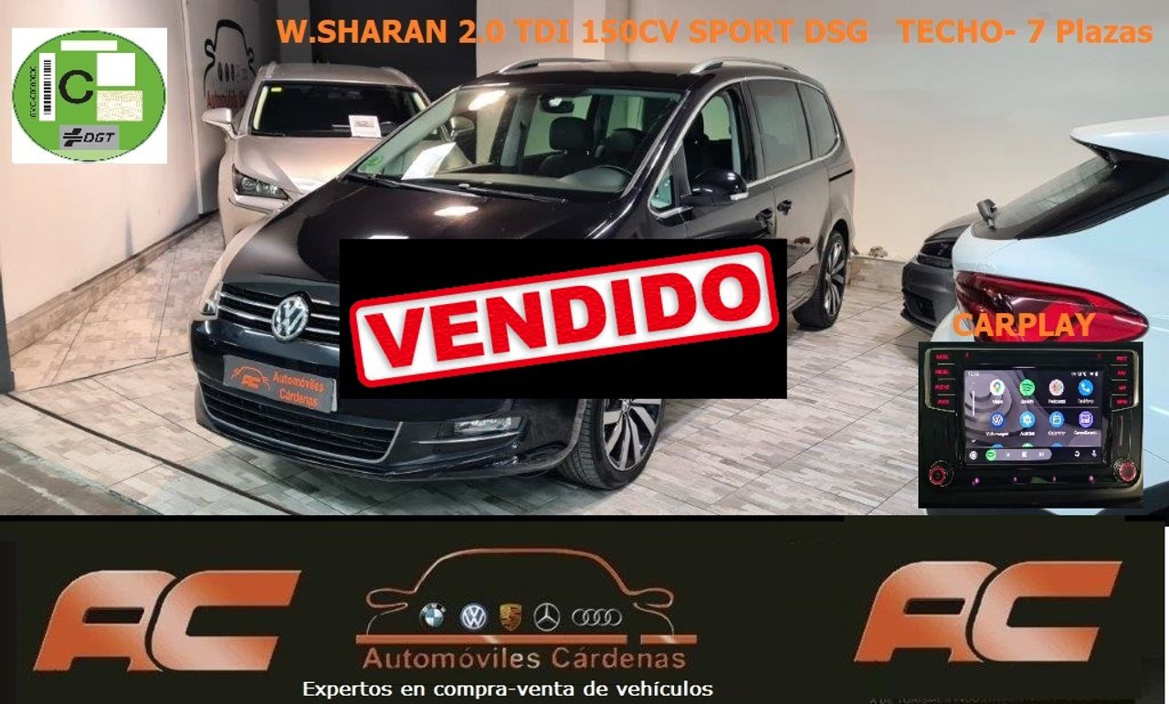 Volkswagen Sharan 2.0 TDI 150CV SPORT DSG 7 PLAZAS-NAVEGADOR-CAMARA-TECHO  - Foto 1