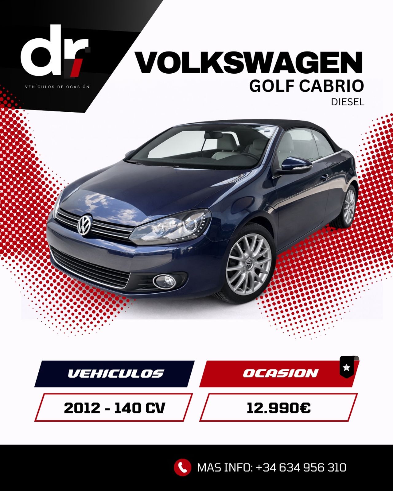 Volkswagen Golf Cabrio 2.0 TDI 140cv BlueMotion Tech - Foto 1