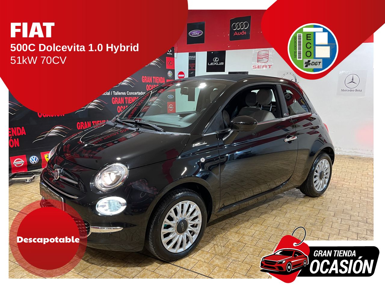 Fiat 500C Dolcevita 1.0 Hybrid 51KW 70 CV   - Foto 1