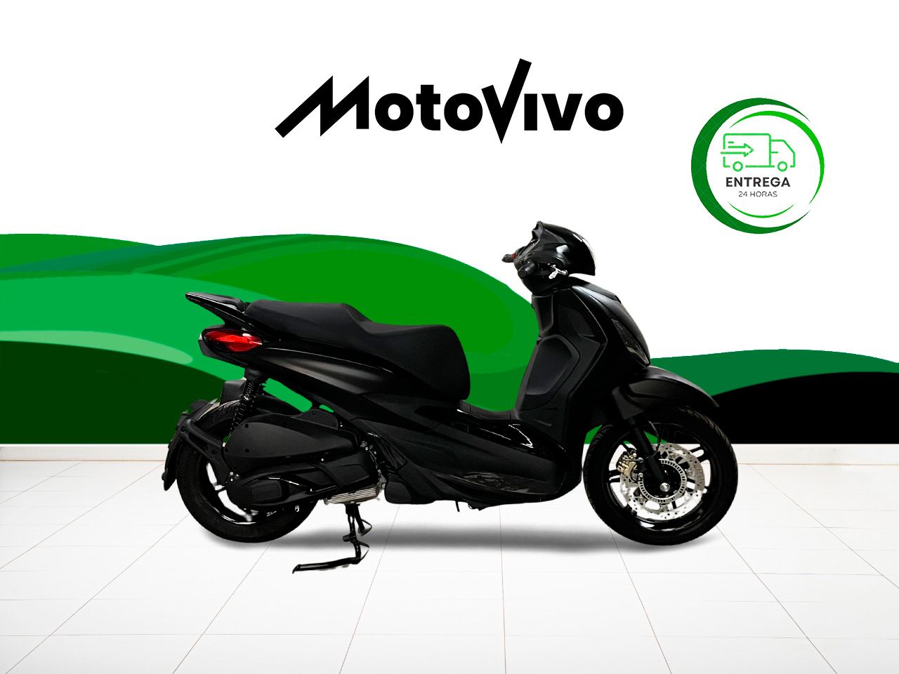 Moped Rentals Scooter Piaggio Beverly 300cc Green Beverly S300